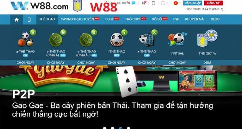 Kho game đa dạng tại nhà cái W88